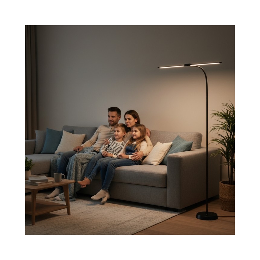 TEILO himmennettävä LED-lattiavalaisin LED/14W/230V 3000/4000/6000K musta