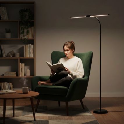TEILO himmennettävä LED-lattiavalaisin LED/14W/230V 3000/4000/6000K musta