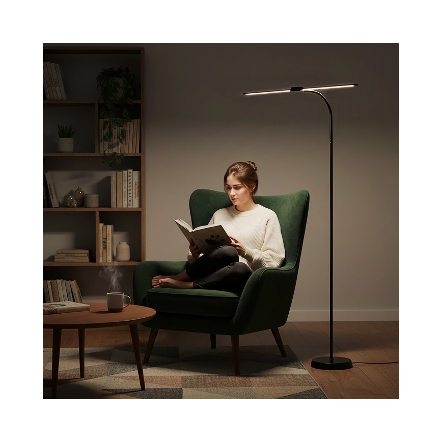 TEILO himmennettävä LED-lattiavalaisin LED/14W/230V 3000/4000/6000K musta