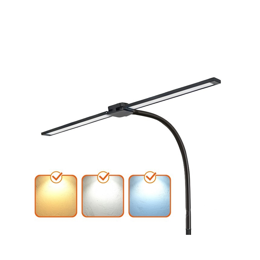TEILO himmennettävä LED-lattiavalaisin LED/14W/230V 3000/4000/6000K musta