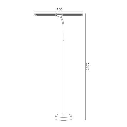 TEILO himmennettävä LED-lattiavalaisin LED/14W/230V 3000/4000/6000K musta