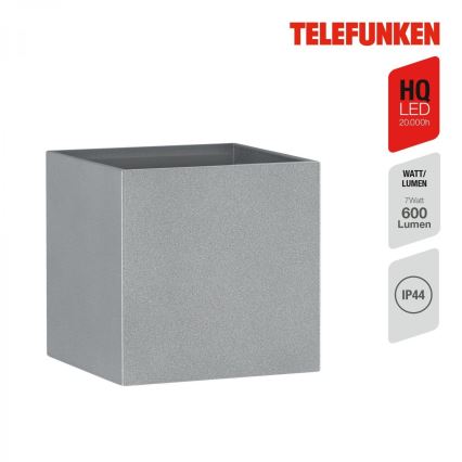 Telefunken 303404TF - LED-ulkoseinävalaisin LED/7 W/230 V IP44, hopeanvärinen