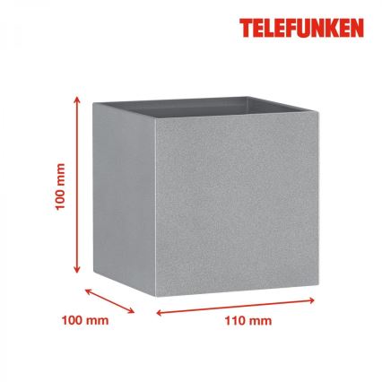 Telefunken 303404TF - LED-ulkoseinävalaisin LED/7 W/230 V IP44, hopeanvärinen
