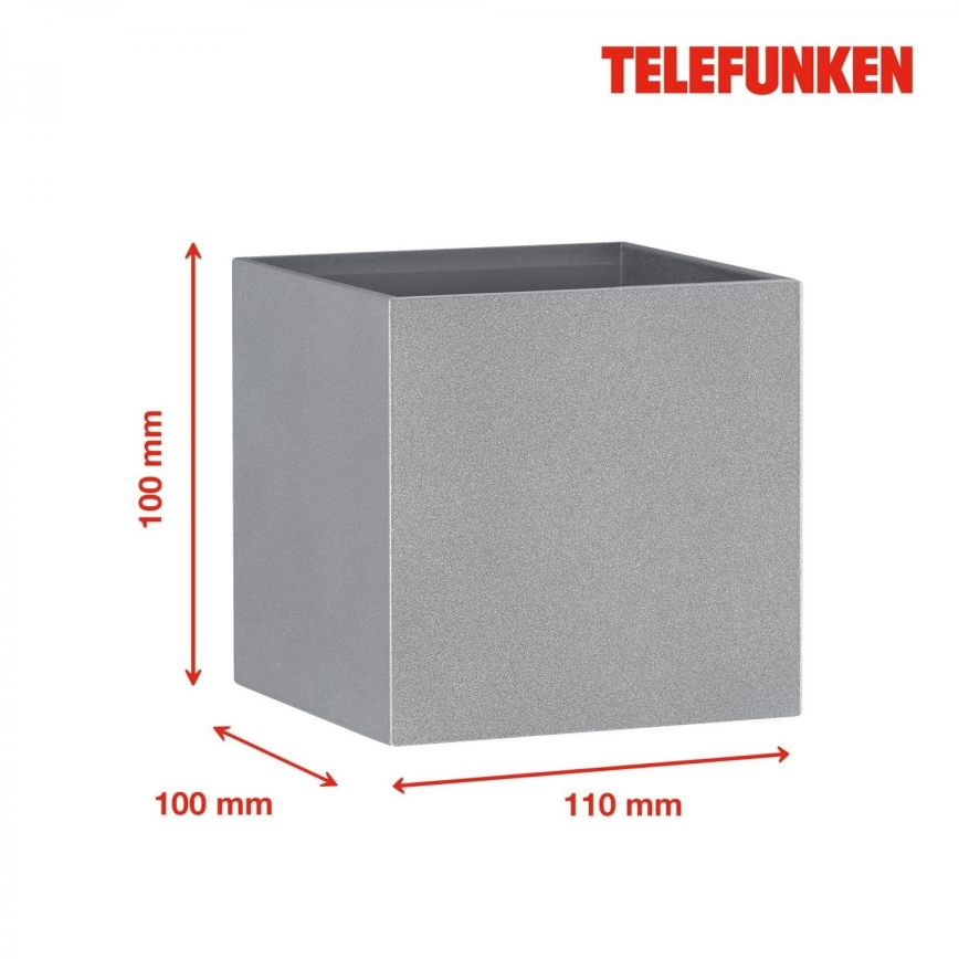 Telefunken 303404TF - LED-ulkoseinävalaisin LED/7 W/230 V IP44, hopeanvärinen