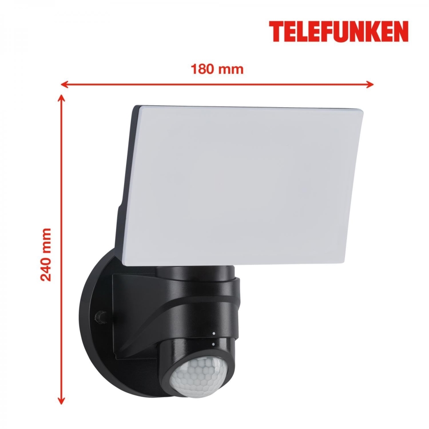 Telefunken 304305TF - LED-ulkoseinävalaisin anturilla LED/24W/230V IP44 musta