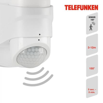 Telefunken 304306TF - LED-ulkoseinävalaisin anturilla LED/16W/230V IP44 valkoinen