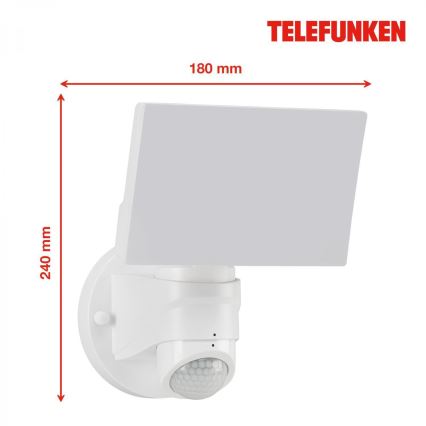 Telefunken 304306TF - LED-ulkoseinävalaisin anturilla LED/16W/230V IP44 valkoinen