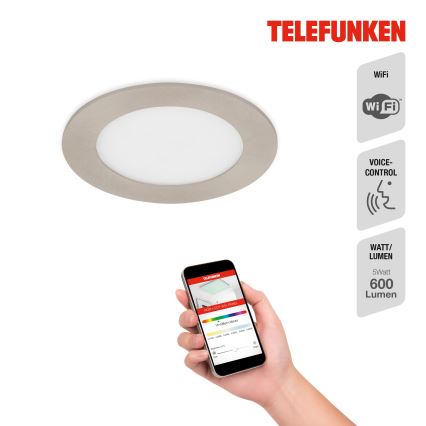 Telefunken 309302TF - LED RGBW Himmennettävä kylpyhuoneen kattovalaisin LED/6W/230V 2700-6500K IP23 Wi-Fi Tuya