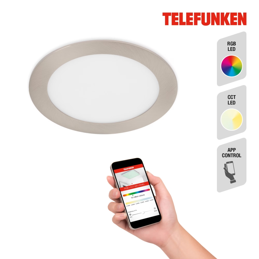 Telefunken 309402TF - LED RGBW Himmennettävä kylpyhuoneen kattovalaisin LED/12W/230V 2700-6500K IP23 Wi-Fi Tuya