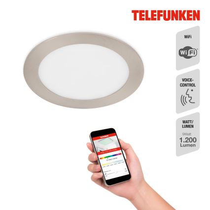 Telefunken 309402TF - LED RGBW Himmennettävä kylpyhuoneen kattovalaisin LED/12W/230V 2700-6500K IP23 Wi-Fi Tuya