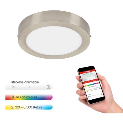 Telefunken 309502TF - LED RGBW himmennettävä kattovalaisin LED/18W/230V 2700-6500K Wi-Fi Tuya