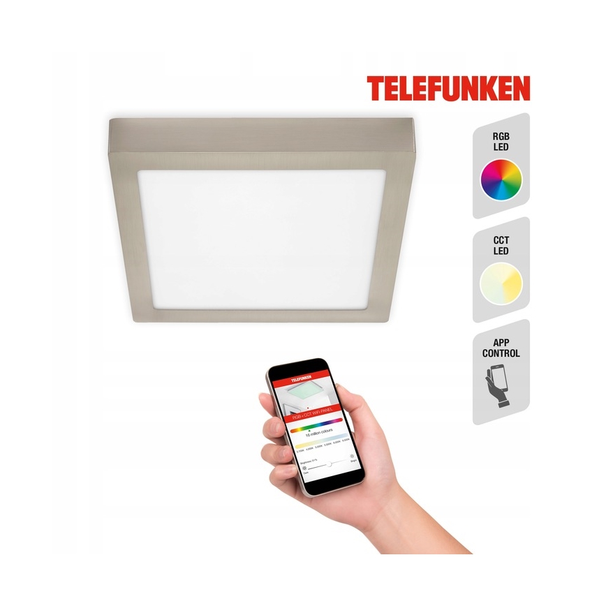 Telefunken 309602TF - LED RGBW Himmennettävä kattovalo LED/18W/230V 2700-6500K Wi-Fi Tuya