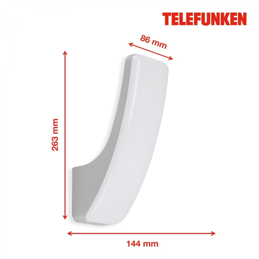 Telefunken 311604TF - LED-ulkoseinävalaisin LED/15W/230V IP44 hopea