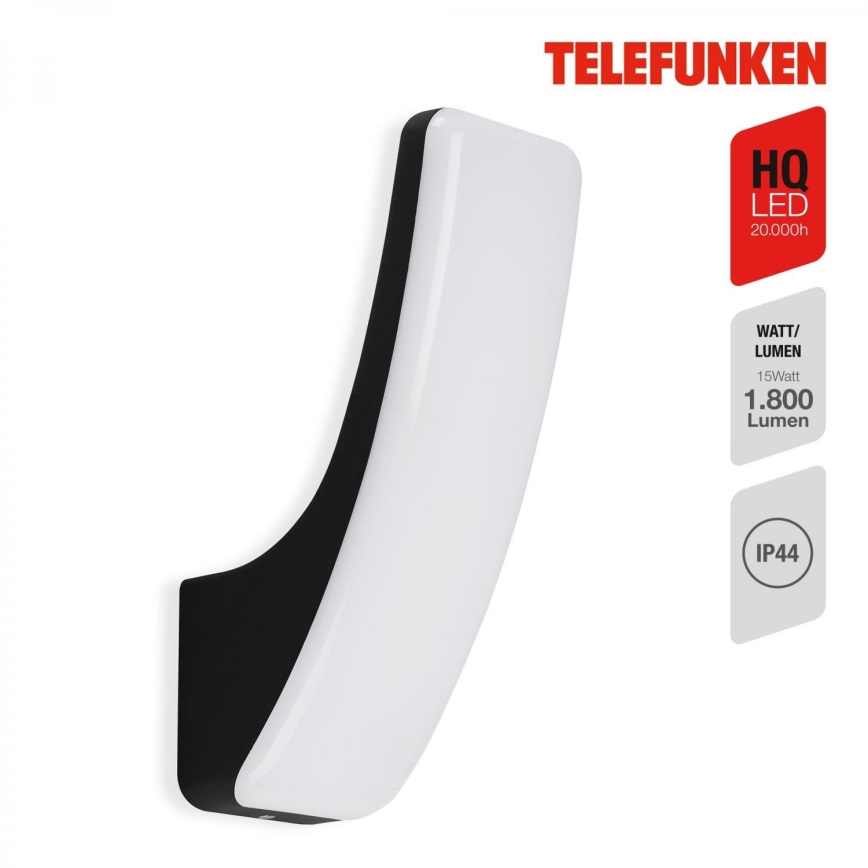 Telefunken 311605TF - LED-ulkoseinävalaisin LED/15W/230V IP44 musta