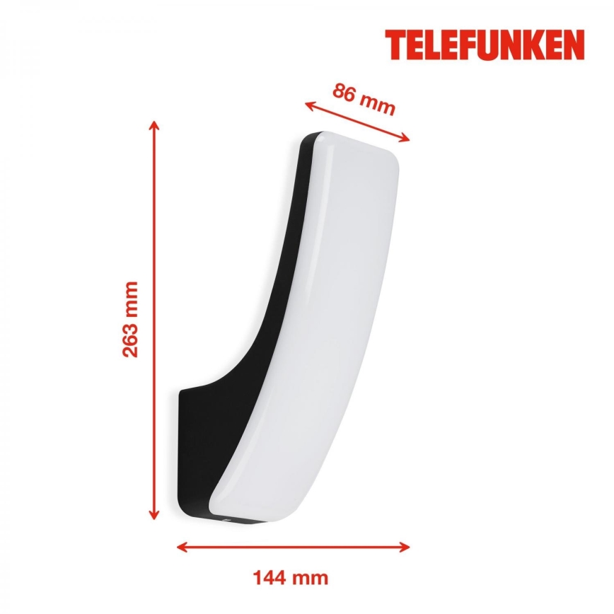 Telefunken 311605TF - LED-ulkoseinävalaisin LED/15W/230V IP44 musta