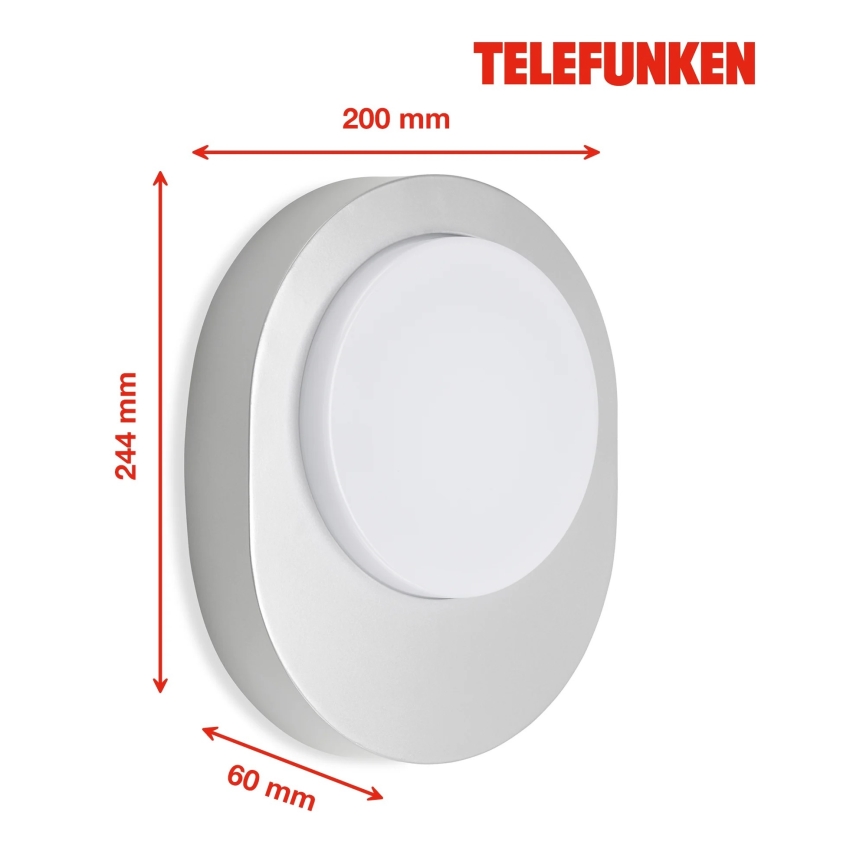 Telefunken 312004TF - LED-ulkoseinävalaisin LED/8W/230V IP44 hopea