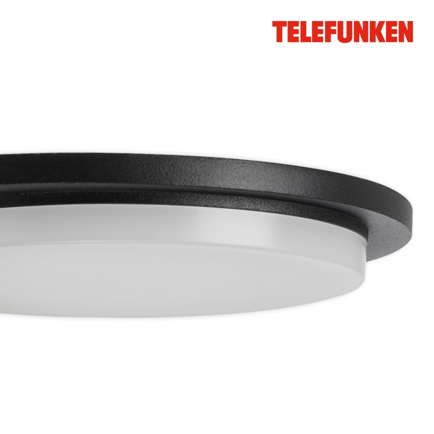 Telefunken 312505TF-LED Ulkokäyttöön tarkoitettu seinävalaisin sensorilla LED/10W/230V IP44 musta