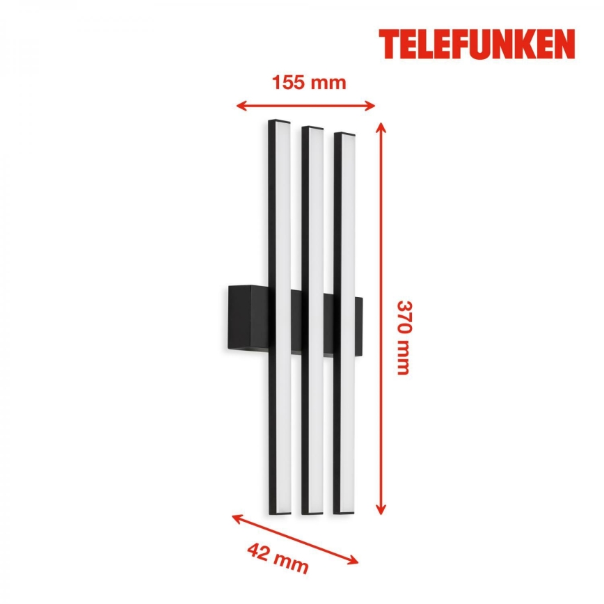 Telefunken 313105TF - LED-ulkoseinävalaisin 3xLED/4W/230V IP44