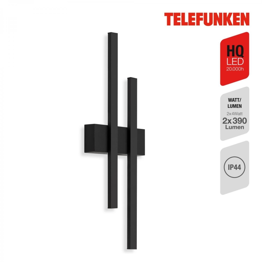 Telefunken 313205TF - LED-ulkoseinävalaisin 2xLED/4W/230V 4000K IP44