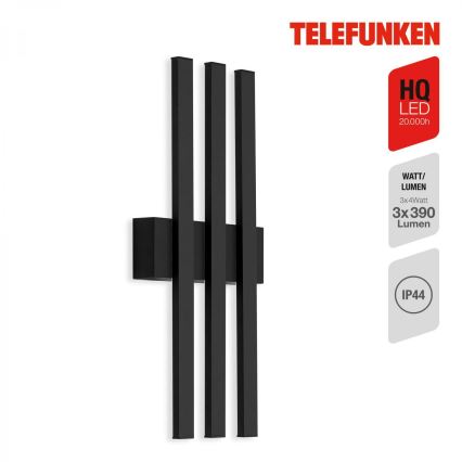 Telefunken 313305TF - LED-ulkoseinävalaisin 3xLED/4W/230V IP44