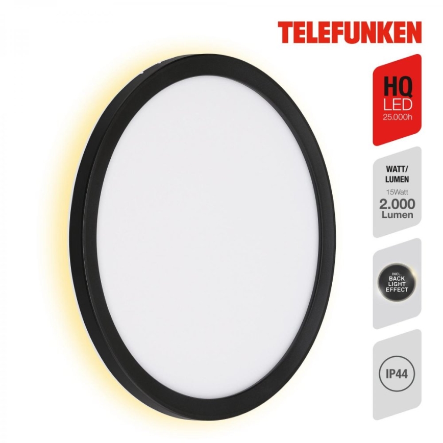 Telefunken 313405TF - LED-ulkoseinävalaisin LED/15W/230V IP44 musta