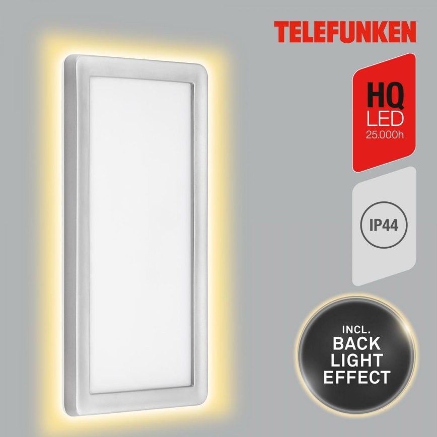 Telefunken 313604TF - LED-ulkoseinävalaisin LED/16W/230V IP44 hopea