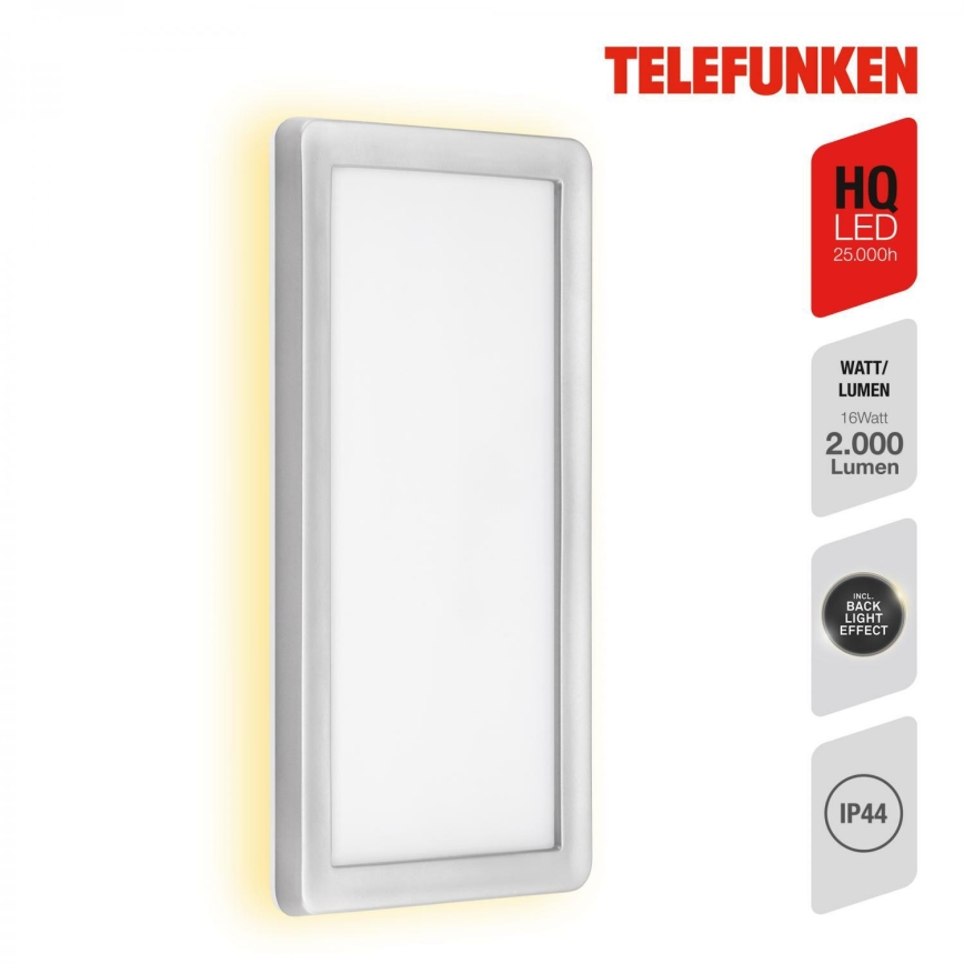 Telefunken 313604TF - LED-ulkoseinävalaisin LED/16W/230V IP44 hopea