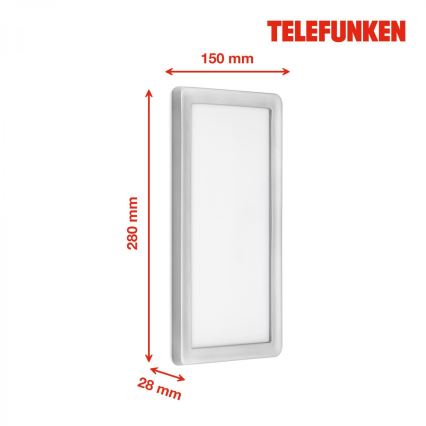 Telefunken 313604TF - LED-ulkoseinävalaisin LED/16W/230V IP44 hopea
