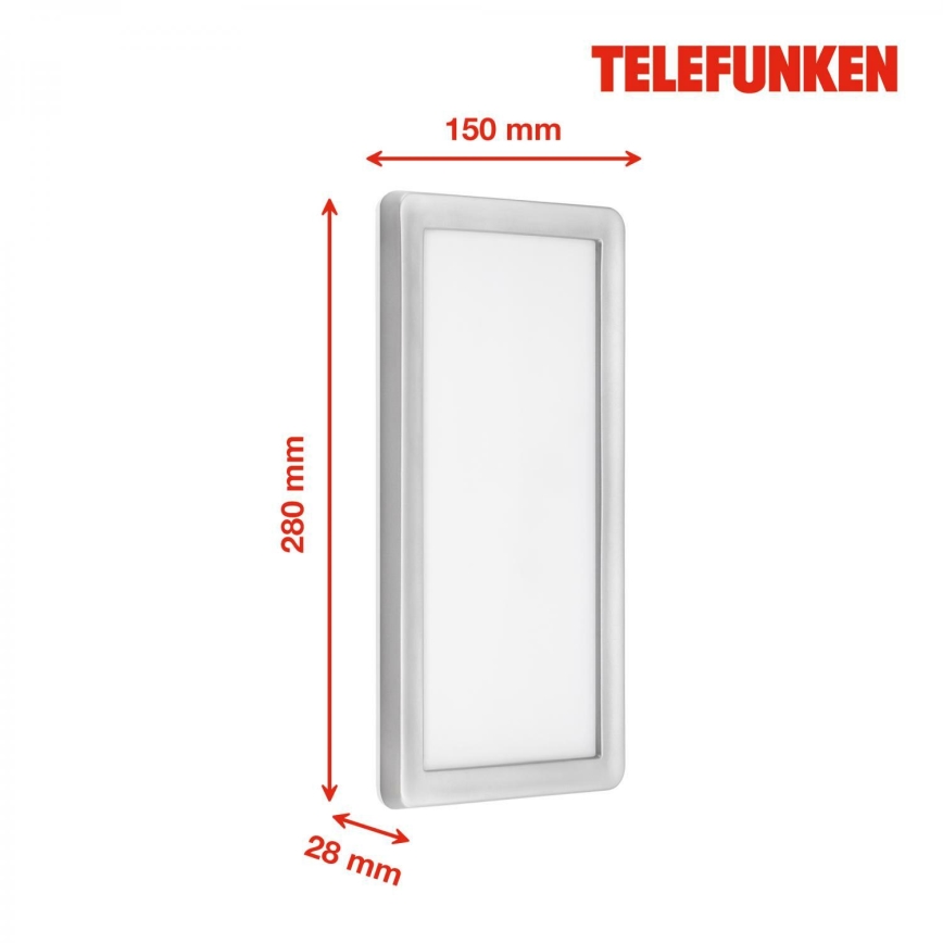 Telefunken 313604TF - LED-ulkoseinävalaisin LED/16W/230V IP44 hopea