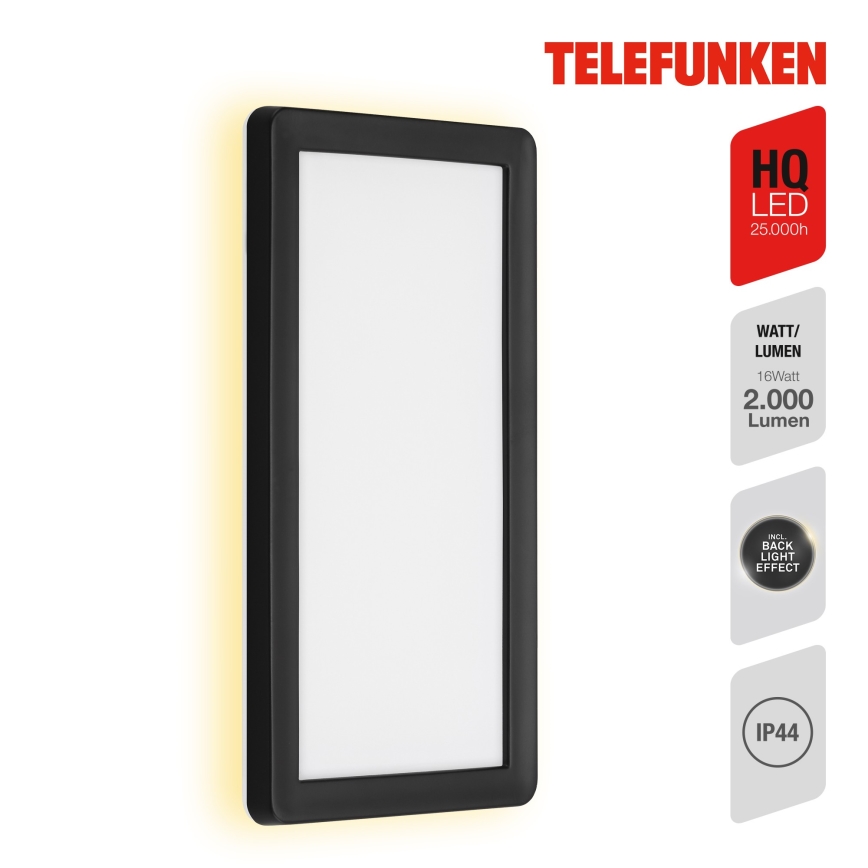Telefunken 313605TF - LED-ulkoseinävalaisin LED/16W/230V IP44 musta
