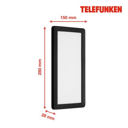 Telefunken 313605TF - LED-ulkoseinävalaisin LED/16W/230V IP44 musta