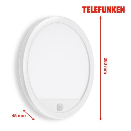Telefunken 313706TF - LED Ulkovalo anturilla LED/15W/230V IP44 valkoinen