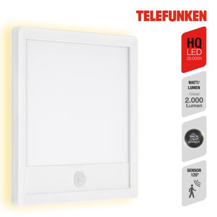 Telefunken 313806TF - LED-ulkovalaisin seinälle, liiketunnistimella LED/15W/230V IP44
