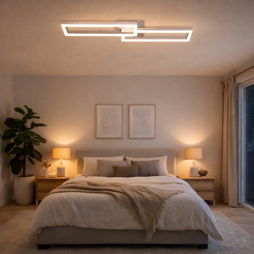 Telefunken 316108TF - LED RGBW himmennettävä kattovalaisin FRAME LED/40W/230V 3000-6500K Wi-Fi Tuya mattakromi