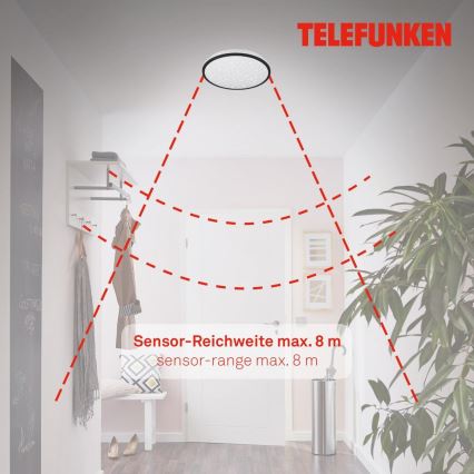 Telefunken 318305TF - LED-kattovalaisin kylpyhuoneeseen anturilla LED/16W/230V IP44 halkaisija 28 cm