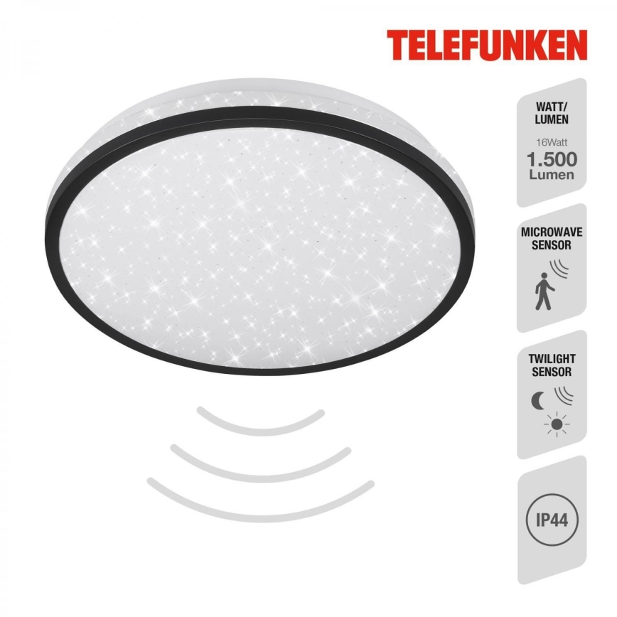 Telefunken 318305TF - LED-kattovalaisin kylpyhuoneeseen anturilla LED/16W/230V IP44 halkaisija 28 cm