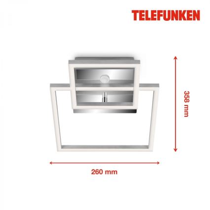 Telefunken 318608TF - LED-kattovalaisin anturilla FRAME LED/17W/230V 3000K mattakromi