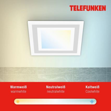 Telefunken 318706TF - LED RGBW himmennettävä paneeli LED/18W/230V 3000-6500K + kaukosäädin