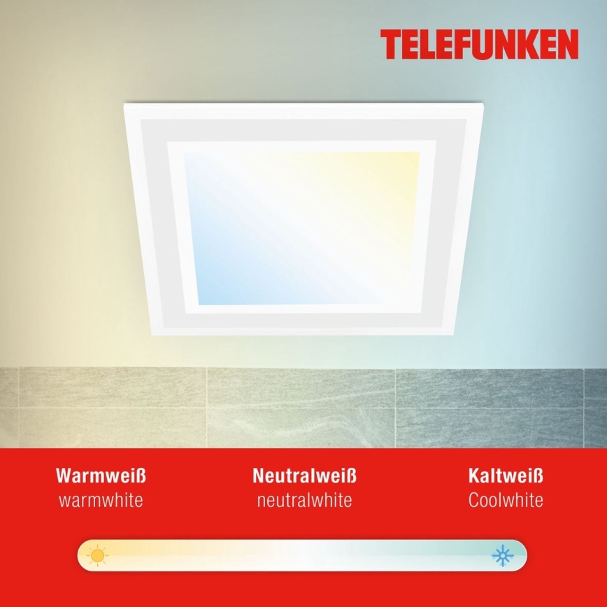 Telefunken 318806TF - himmennettävä LED RGBW kattovalaisin LED/24W/230V 3000-6500K + kaukosäädin