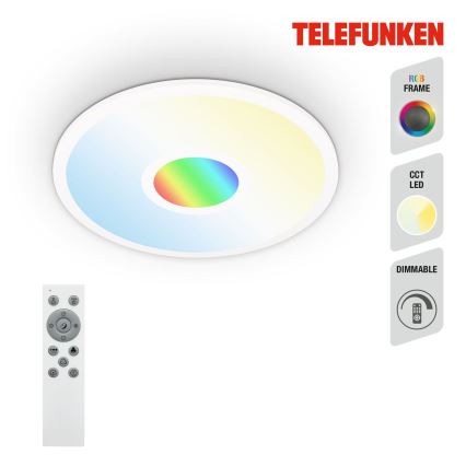 Telefunken 319306TF - LED RGBW Himmennysvalo LED/22W/230V 2700-6500K + kauko-ohjaus