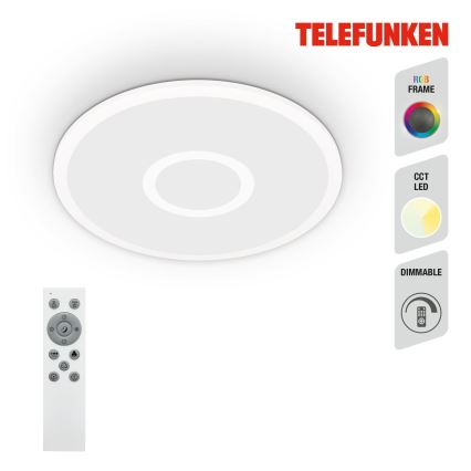 Telefunken 319306TF - LED RGBW Himmennysvalo LED/22W/230V 2700-6500K + kauko-ohjaus