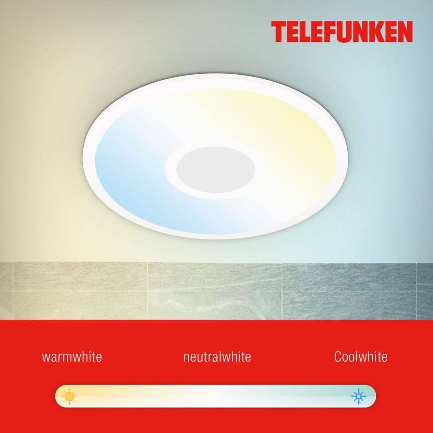 Telefunken 319306TF - LED RGBW Himmennysvalo LED/22W/230V 2700-6500K + kauko-ohjaus