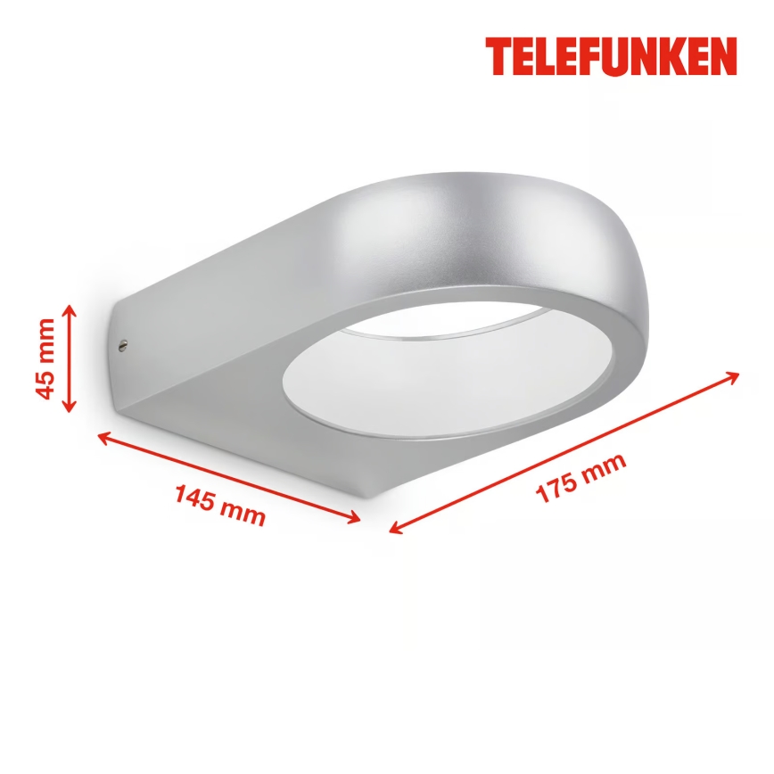 Telefunken 320204TF - LED-ulkoseinävalaisin LED/6,5 W/230 V IP44 mattakromi