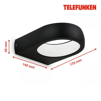 Telefunken 320205TF - LED ulkoseinävalaisin LED/7,5W/230V IP44 musta
