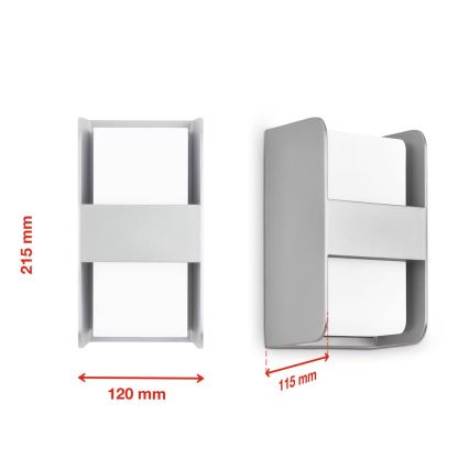 Telefunken 321004TF - Ulkoseinävalaisin 1xE27/12W/230V IP44 hopea