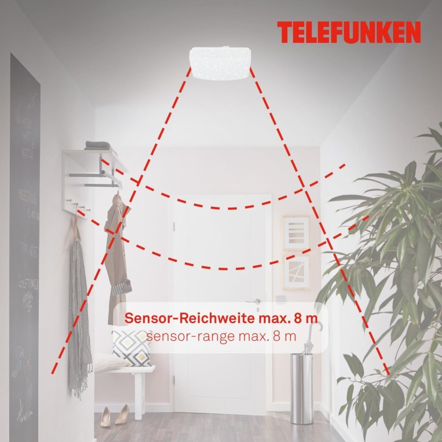 Telefunken 601906TF - LED-kattovalaisin anturilla LED/12W/230V 4000K