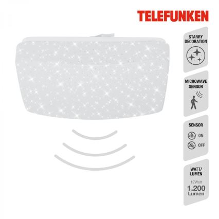 Telefunken 601906TF - LED-kattovalaisin anturilla LED/12W/230V 4000K