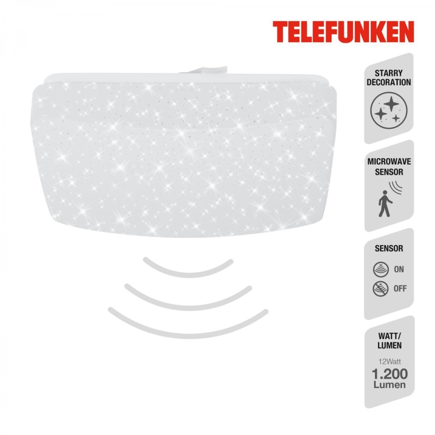 Telefunken 601906TF - LED-kattovalaisin anturilla LED/12W/230V 4000K