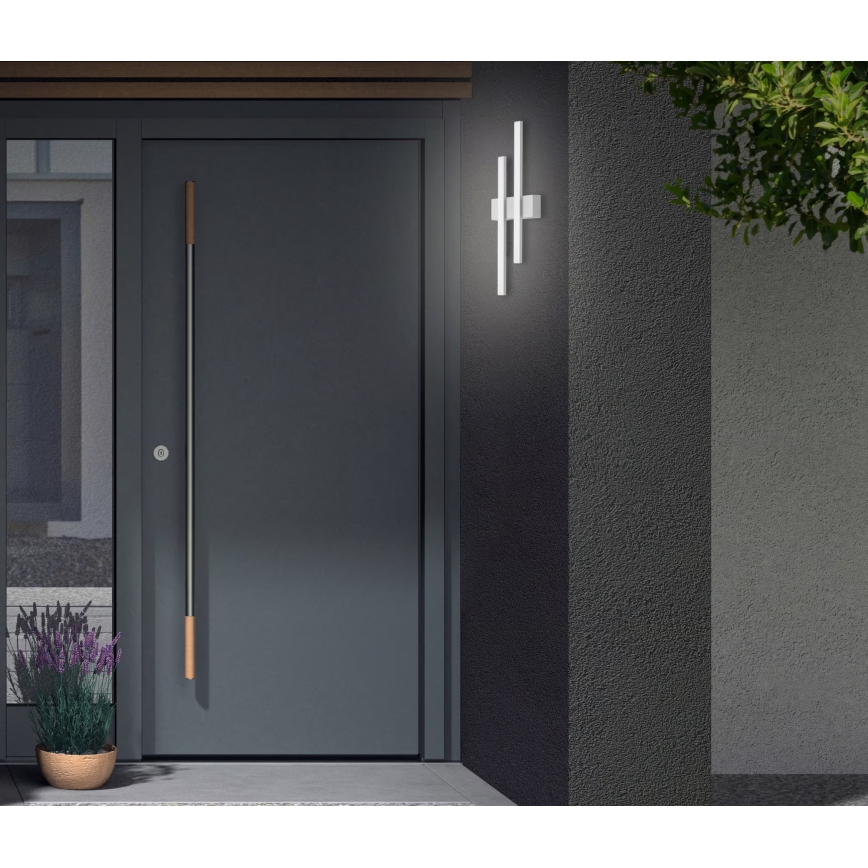 Telefunken - LED-ulkoseinävalaisin 2xLED/4W/230V 4000K IP44 hopea