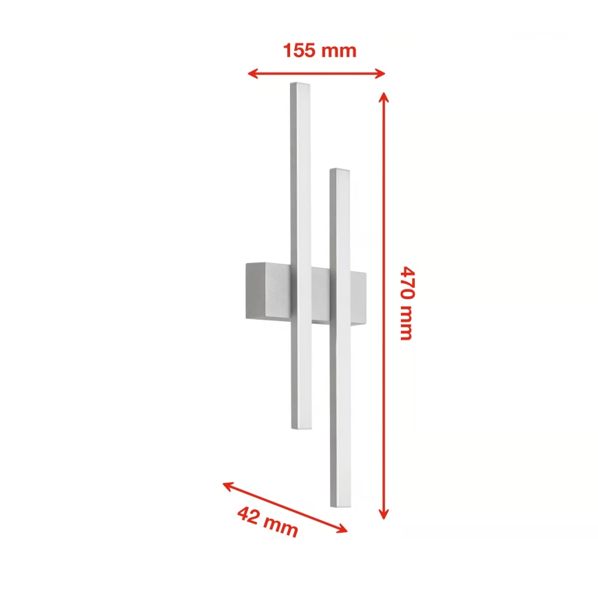 Telefunken - LED-ulkoseinävalaisin 2xLED/4W/230V 4000K IP44 hopea